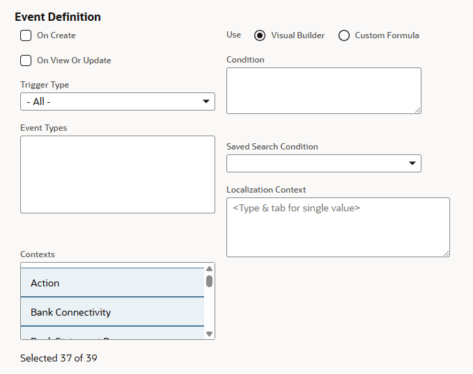 Contexts field in a Suiteflow workflow.