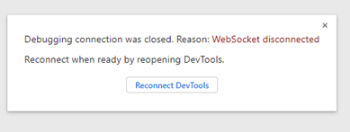 Debugging connection closed notification.