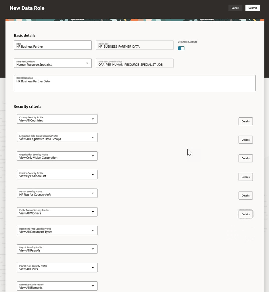 Creating a Data Role
