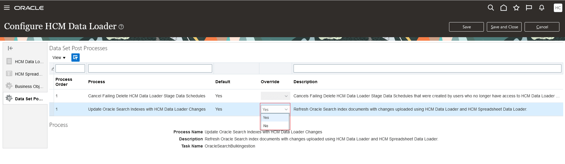 Data Set Post Processes
