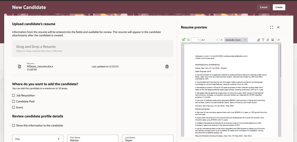 Resume Preview