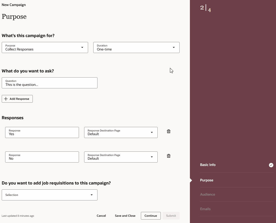 Collect Responses Campaign