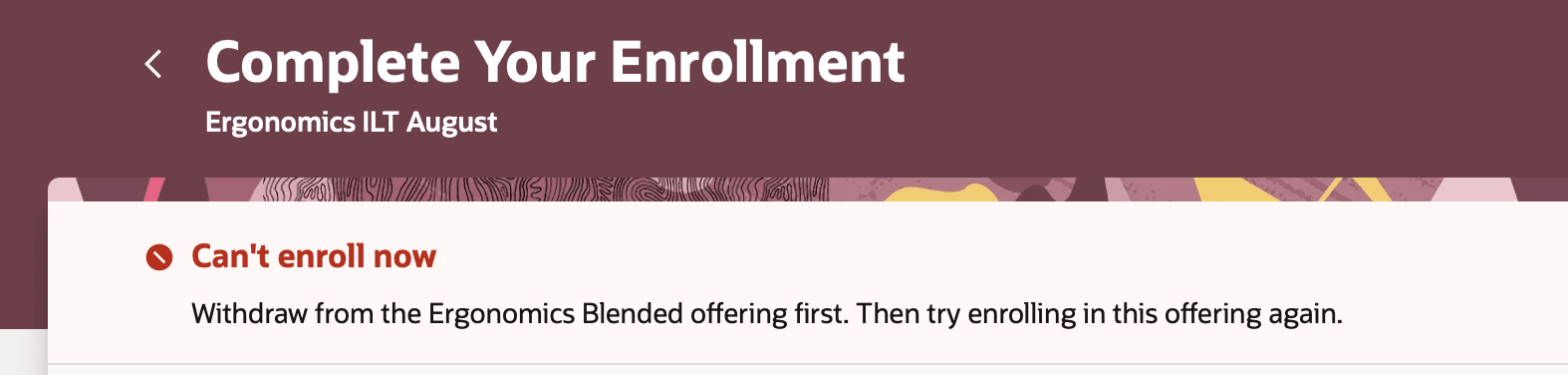 Error Message When Withdrawals from Learning Require Approval