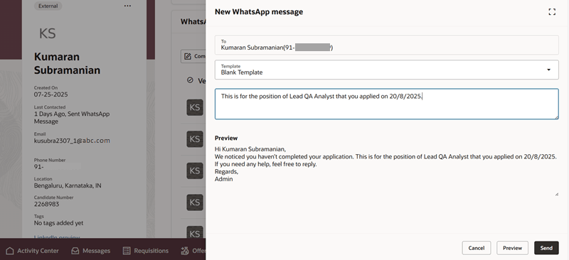 Step 2: Add&nbsp;Your Message to the Predefined Text
