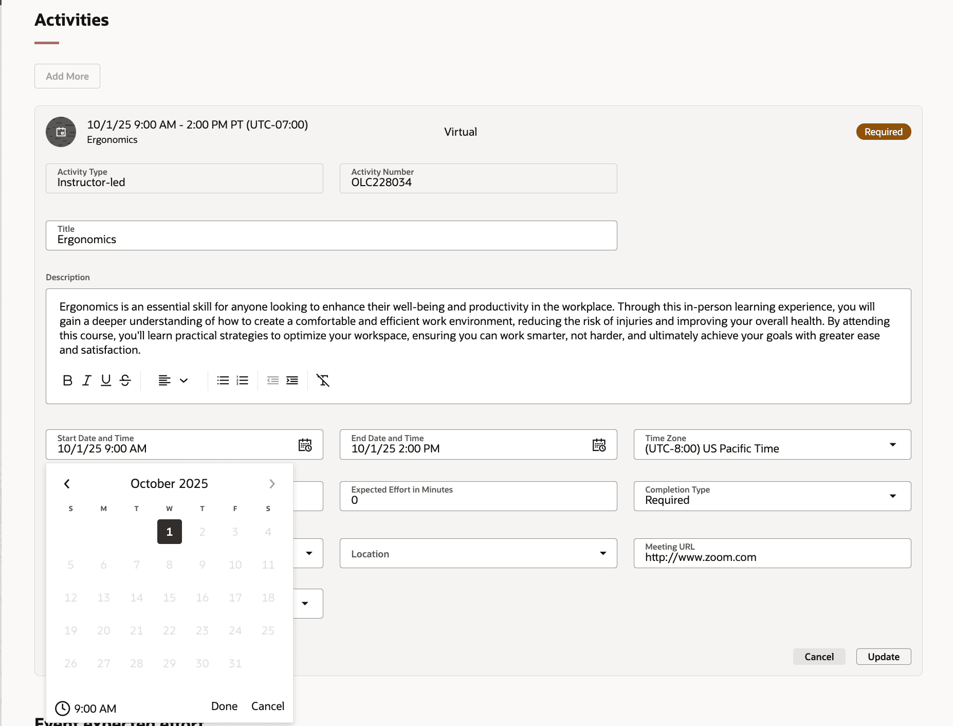 Scheduling an Event