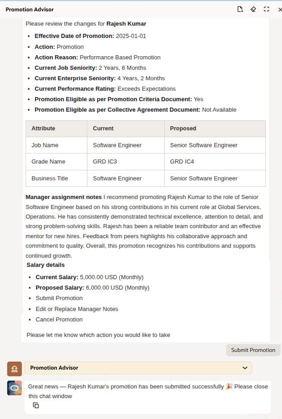 Promotion advisor