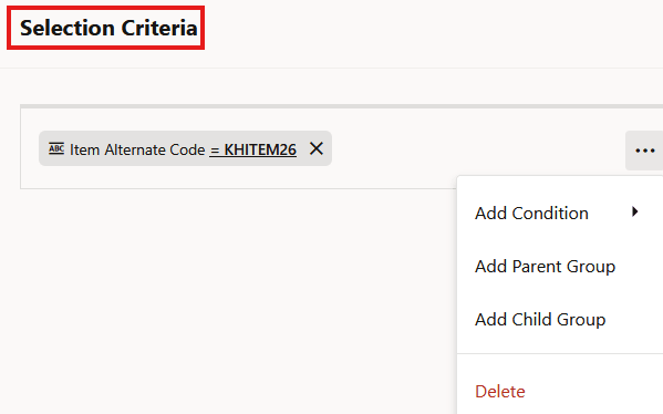 Selection Criteria