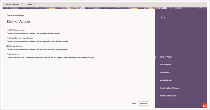 UI Based Action