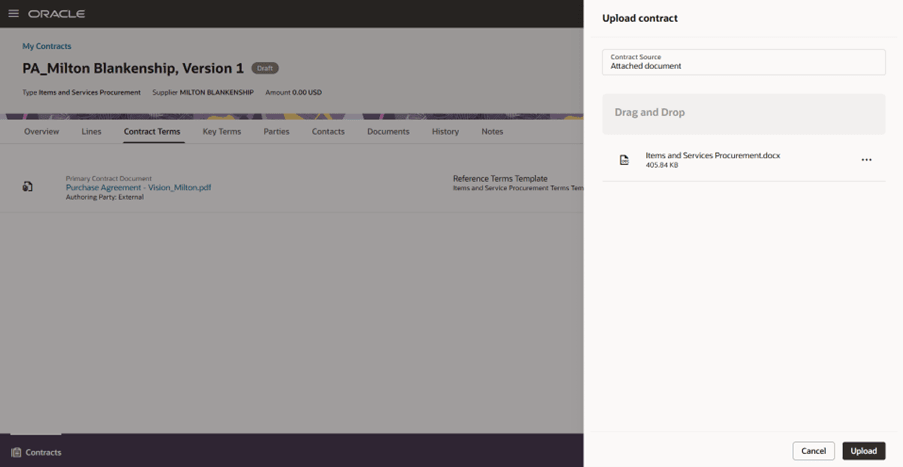 Upload Contract