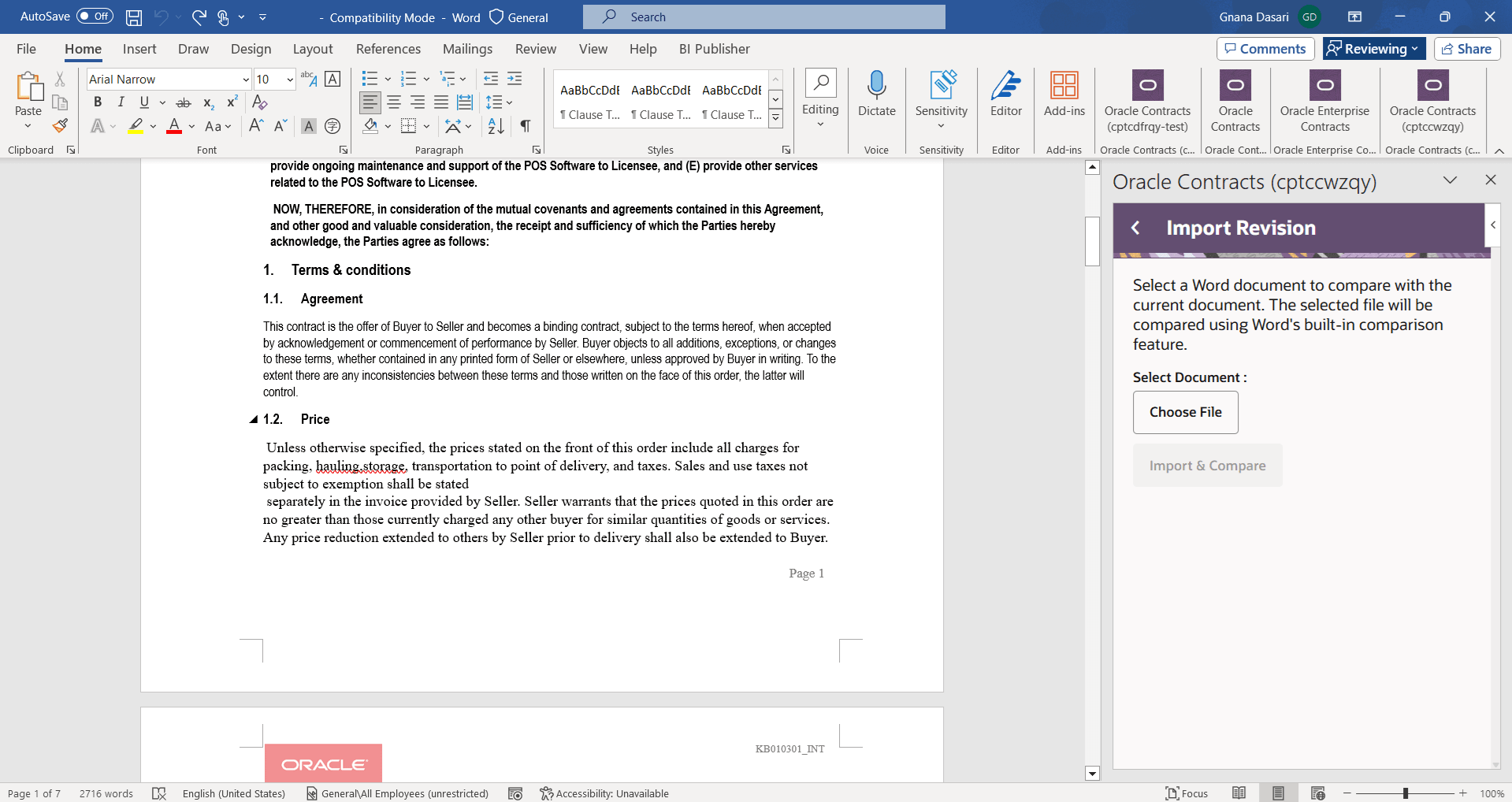 Import Revision