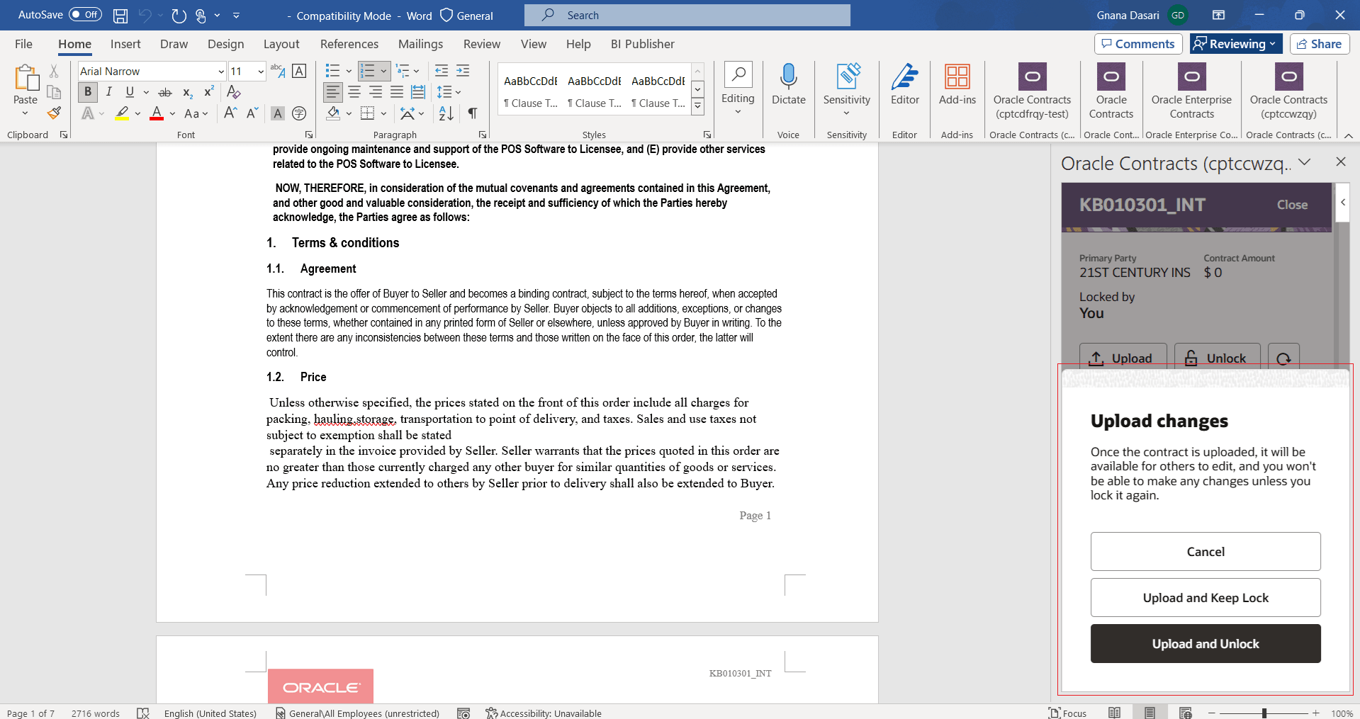 Upload Contract