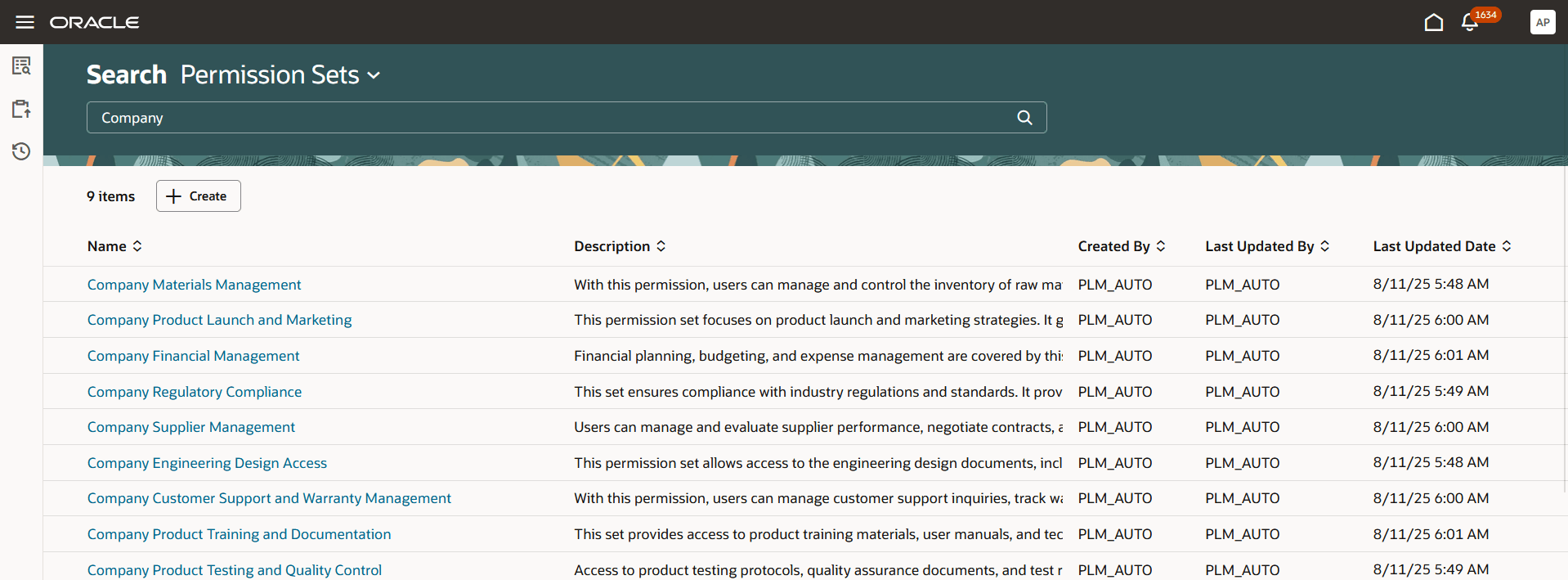 Search Page for Permission Sets