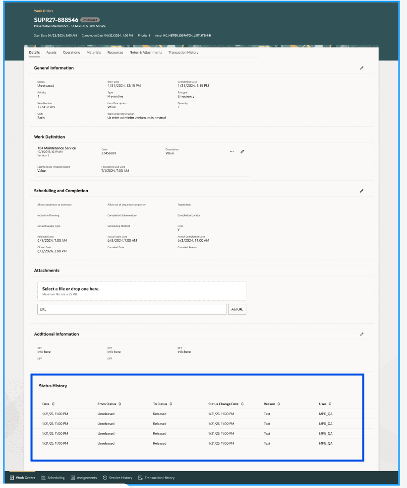 Work Order Details