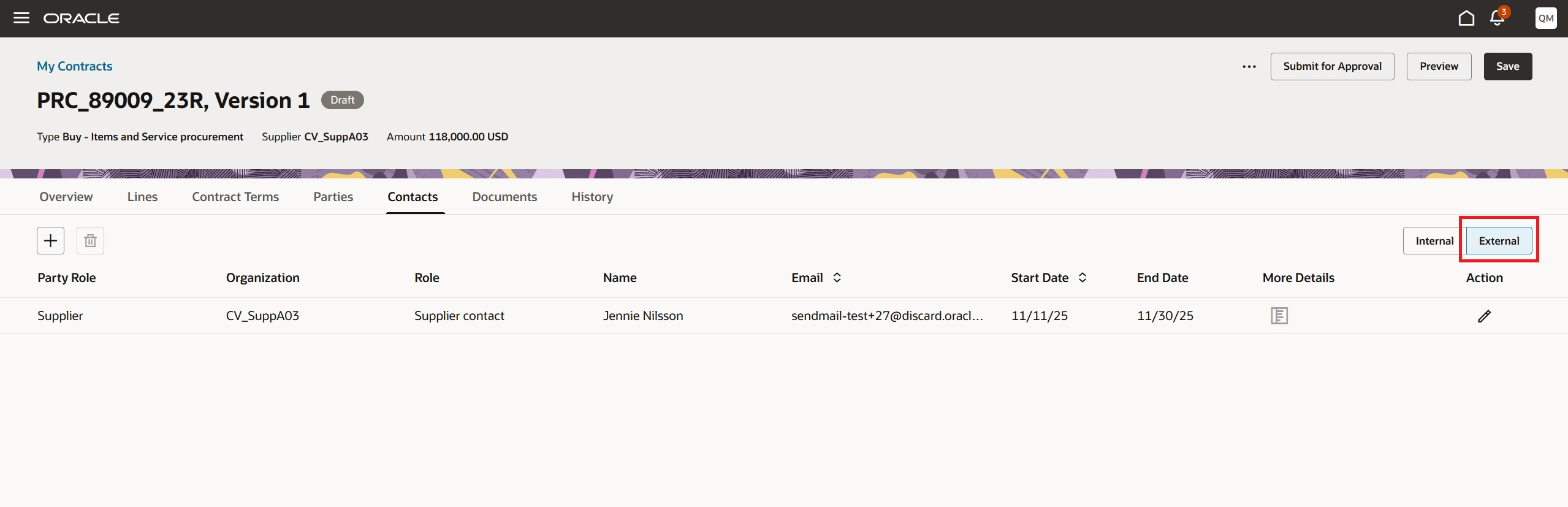External Contacts