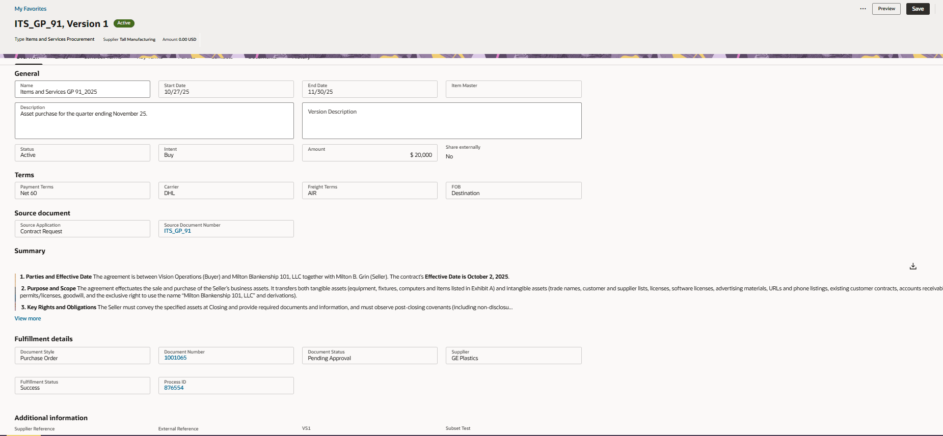 Overview Tab
