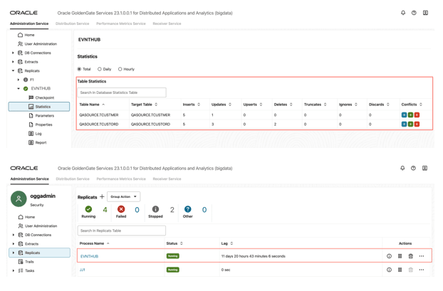 Replicat Statistics Replicat Statistics