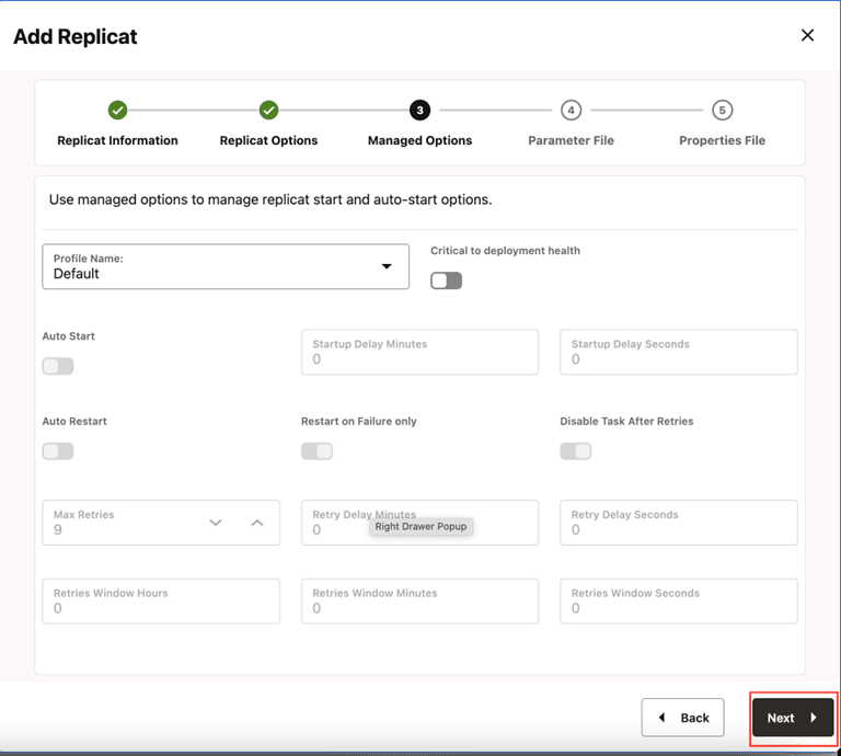 Leave Managed Options as is and click Next. Leave Managed Options as is and click Next.