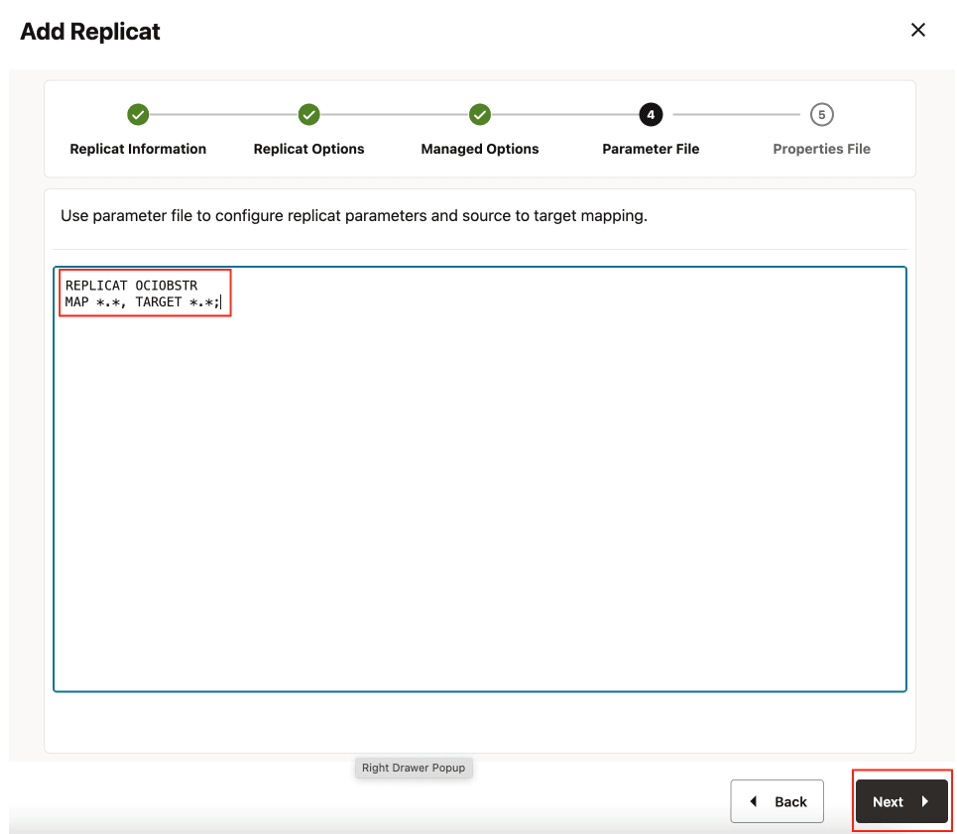 Enter Parameter File details and click Next. Enter Parameter File details and click Next.