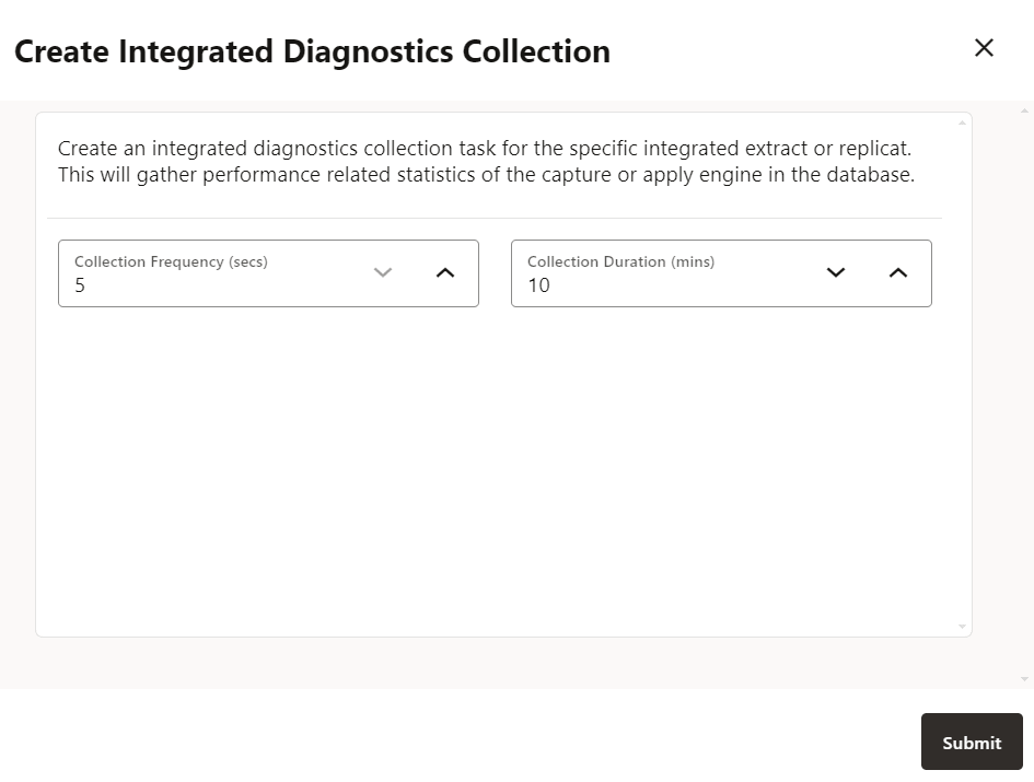 Create Integrated Diagnostics Collection dialog box Create Integrated Diagnostics Collection dialog box