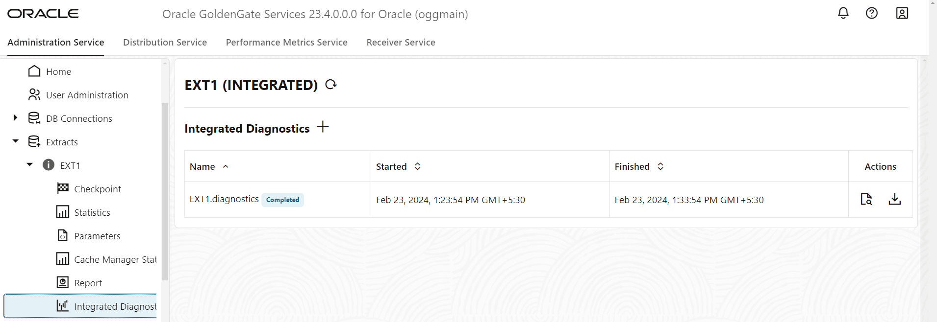 Integrated Diagnostics query with status "Completed". Integrated Diagnostics query with status "Completed".