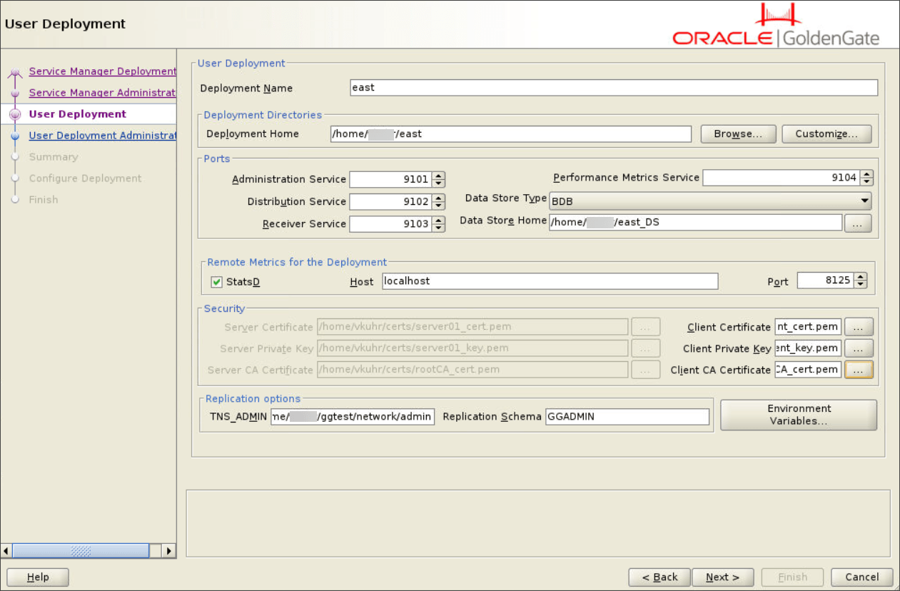 User Deployment screen in OGGCA User Deployment screen in OGGCA