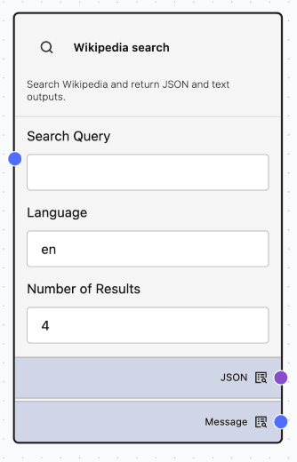 Wikipedia Search Node Wikipedia Search Component
