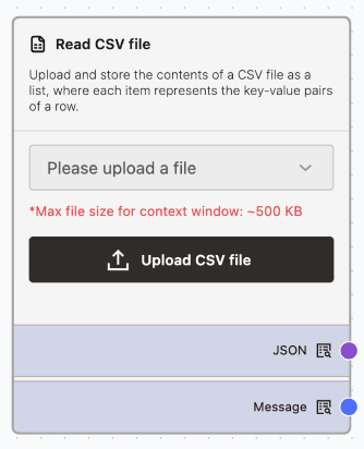 Read CSV Component