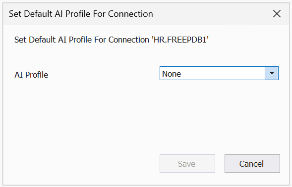 Screenshot of Set Default AI Profile For Connection dialog Screenshot of Set Default AI Profile For Connection dialog