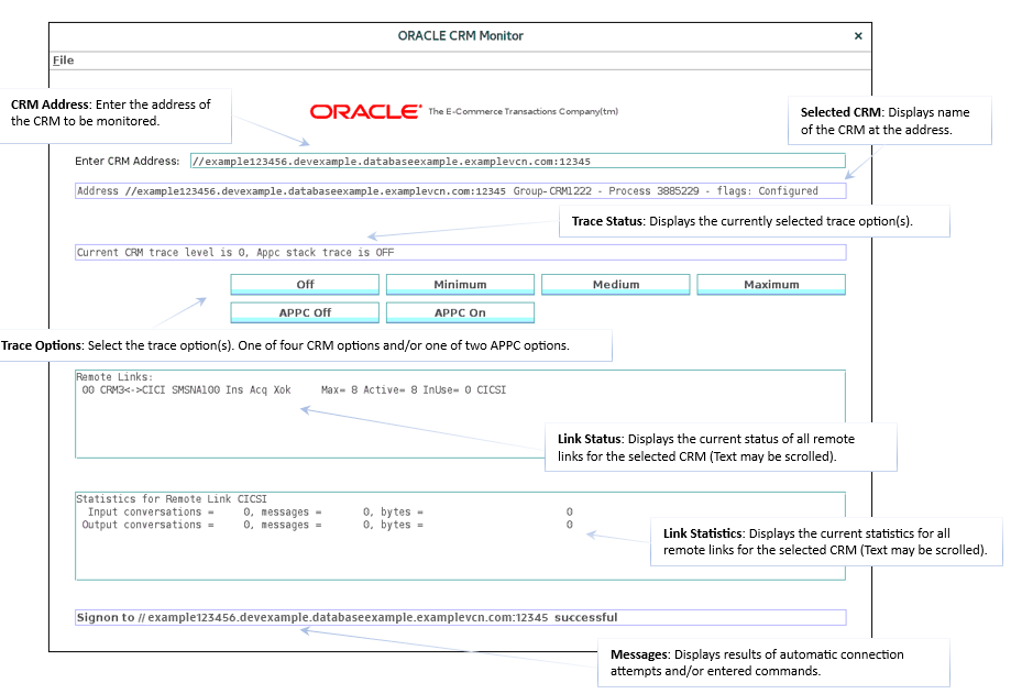 CRM Monitor Display Diagram CRM Monitor Display Diagram