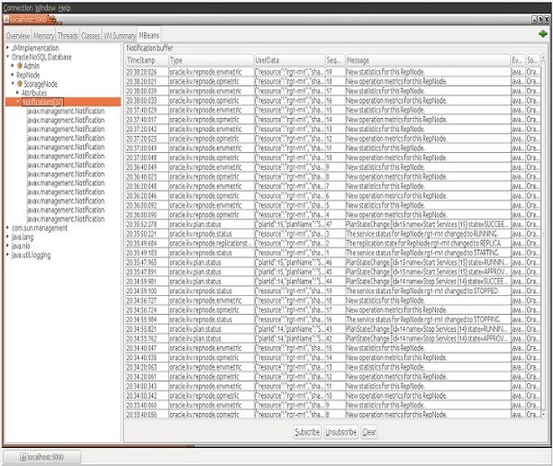 JConsole screen and Mbeans