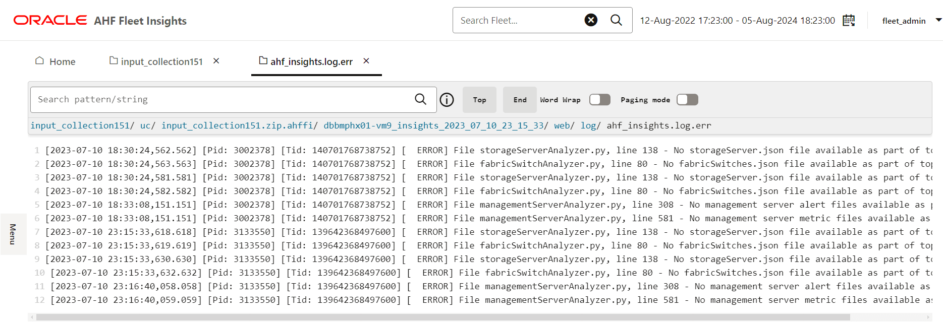 This image illustrates error event log This image illustrates error event log