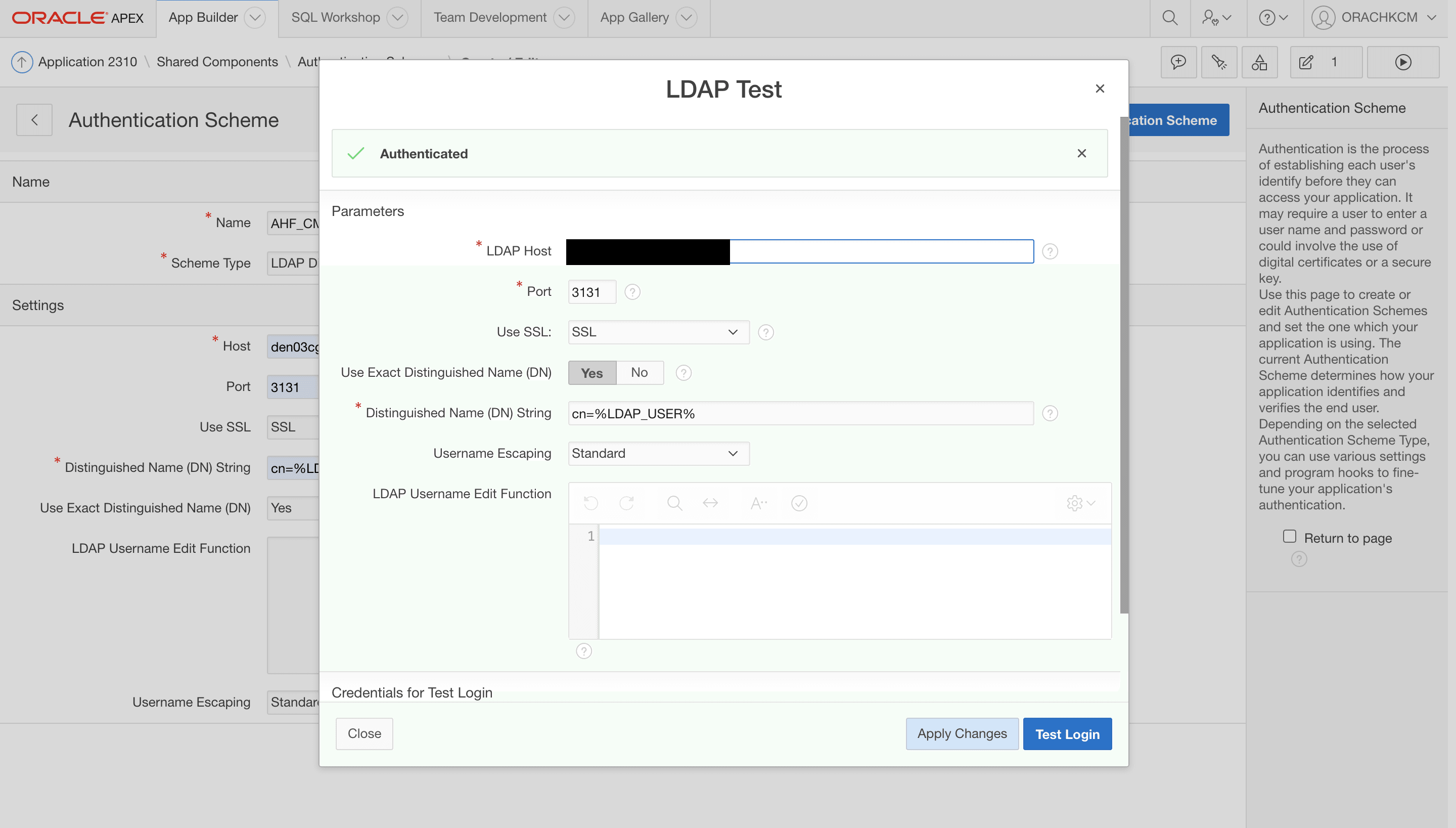 This image illustrates testing LDAP settings. This image illustrates testing LDAP settings.
