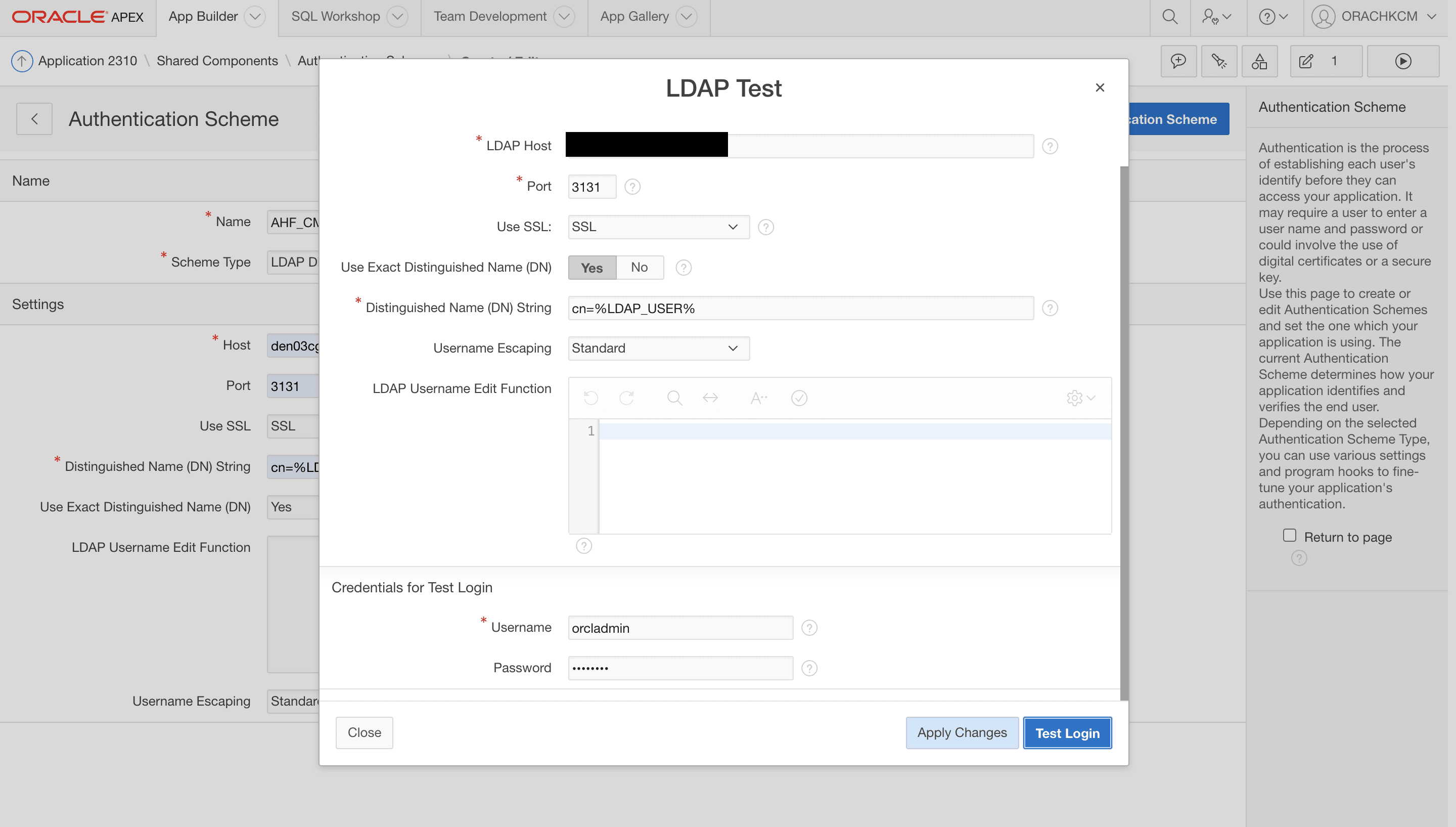 This image illustrates testing LDAP settings. This image illustrates testing LDAP settings.