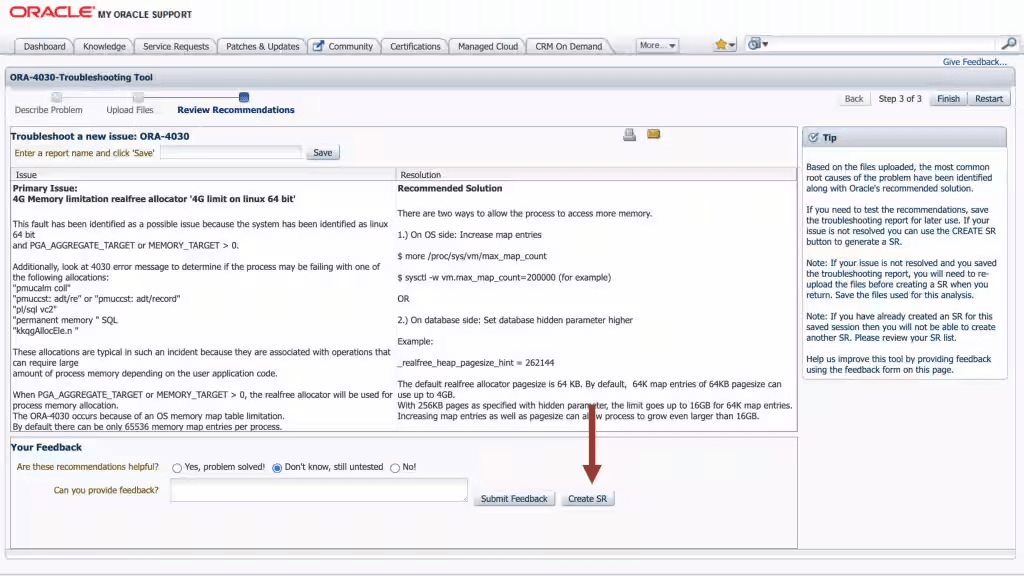 This image illustrates Create SR option This image illustrates Create SR option