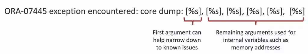 This image illustrates ORA-07445 Internal Error Code Arguments This image illustrates ORA-07445 Internal Error Code Arguments