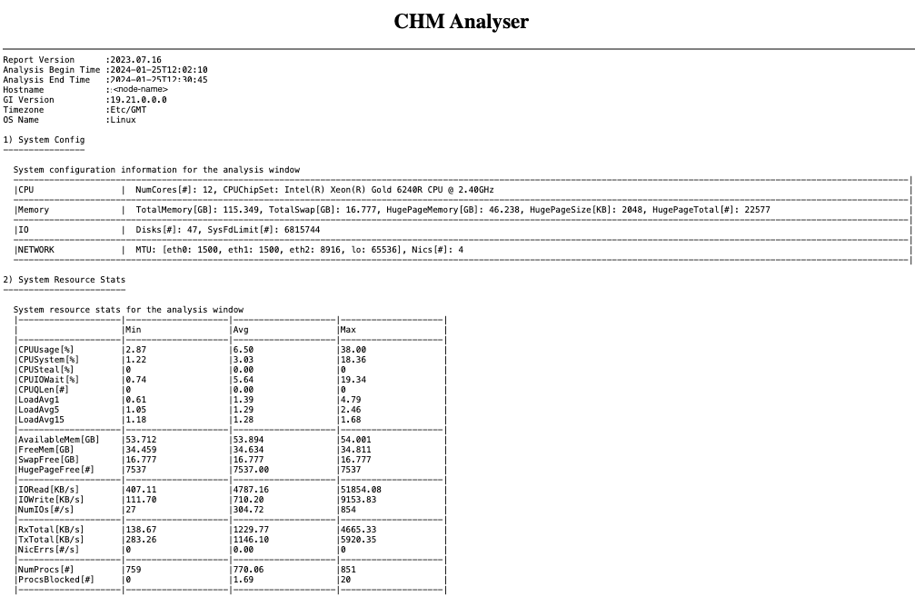 This image illustrates system configuration and system resource stats This image illustrates system configuration and system resource stats