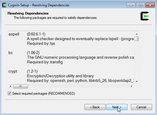 Resolving Dependencies Window Resolving Dependencies Window
