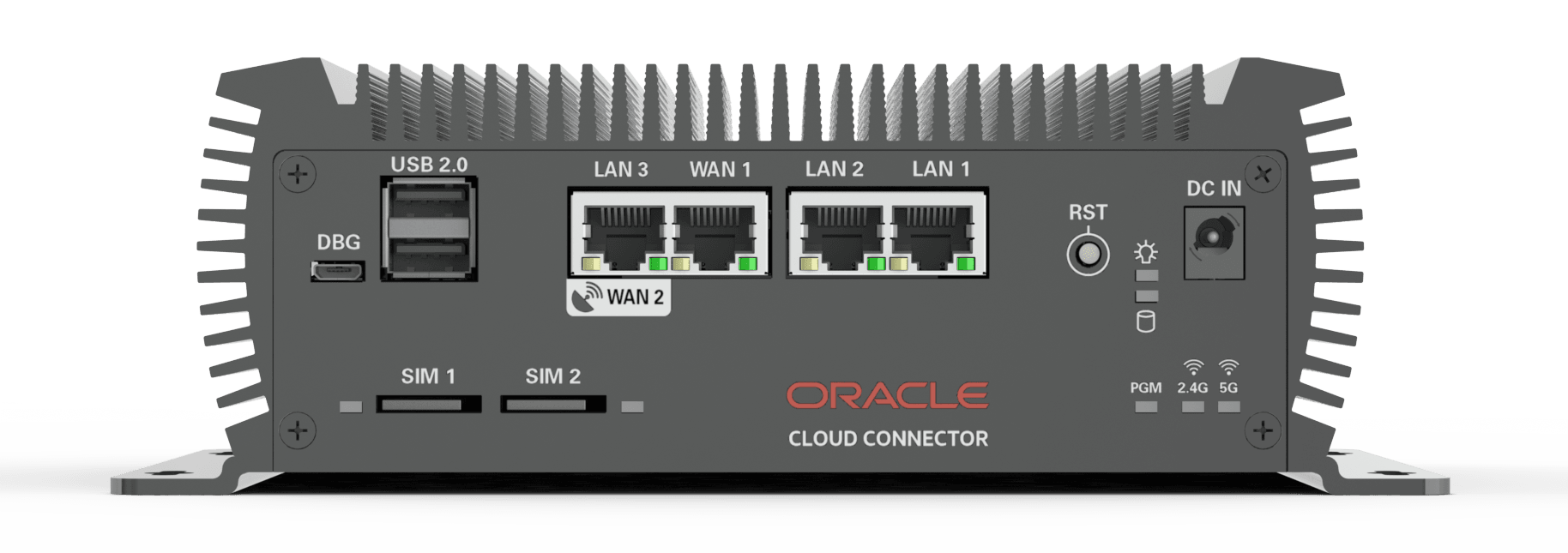 Rendering of Cloud Connector's front panel. Rendering of Cloud Connector's front panel.