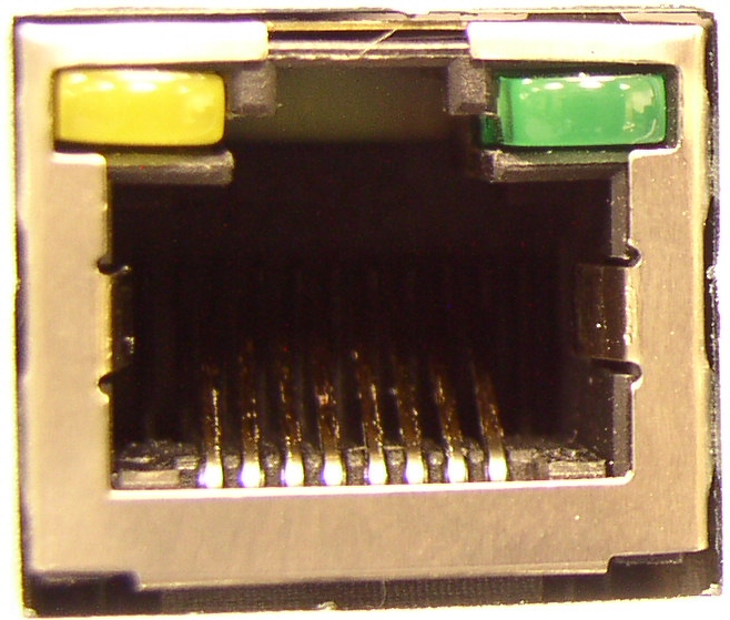 Ethernet port at high zoom. Ethernet port at high zoom.