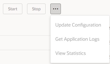 This screen capture shows the applications Actions menu. This screen capture shows the applications Actions menu.