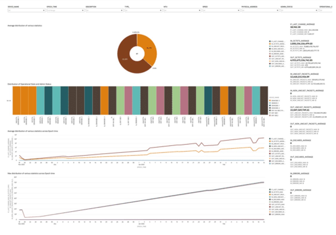 This screenshot is an example of the Physical Interface Dashboard graph. This screenshot is an example of the Physical Interface Dashboard graph.