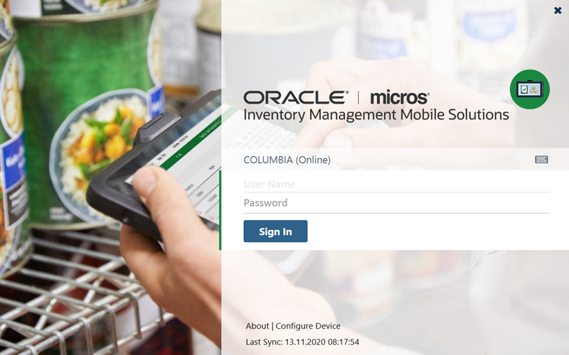 This image shows the login screen for Inventory Management Mobile Solutions. This image shows the login screen for Inventory Management Mobile Solutions.