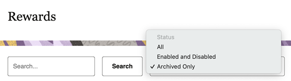 This image shows the Archived Only status selection. This image shows the Archived Only status selection.