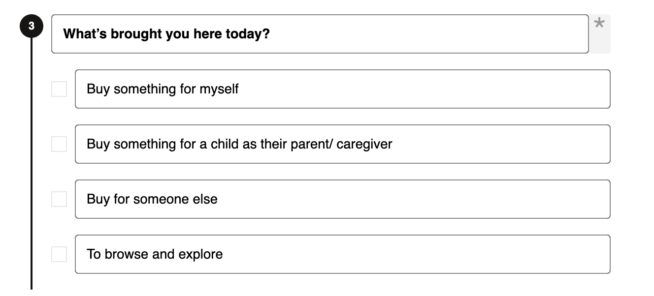 This image displays a sample survey question with four options to choose from. The sample survey question has a typo, indicating the need for modification. This image displays a sample survey question with four options to choose from. The sample survey question has a typo, indicating the need for modification.