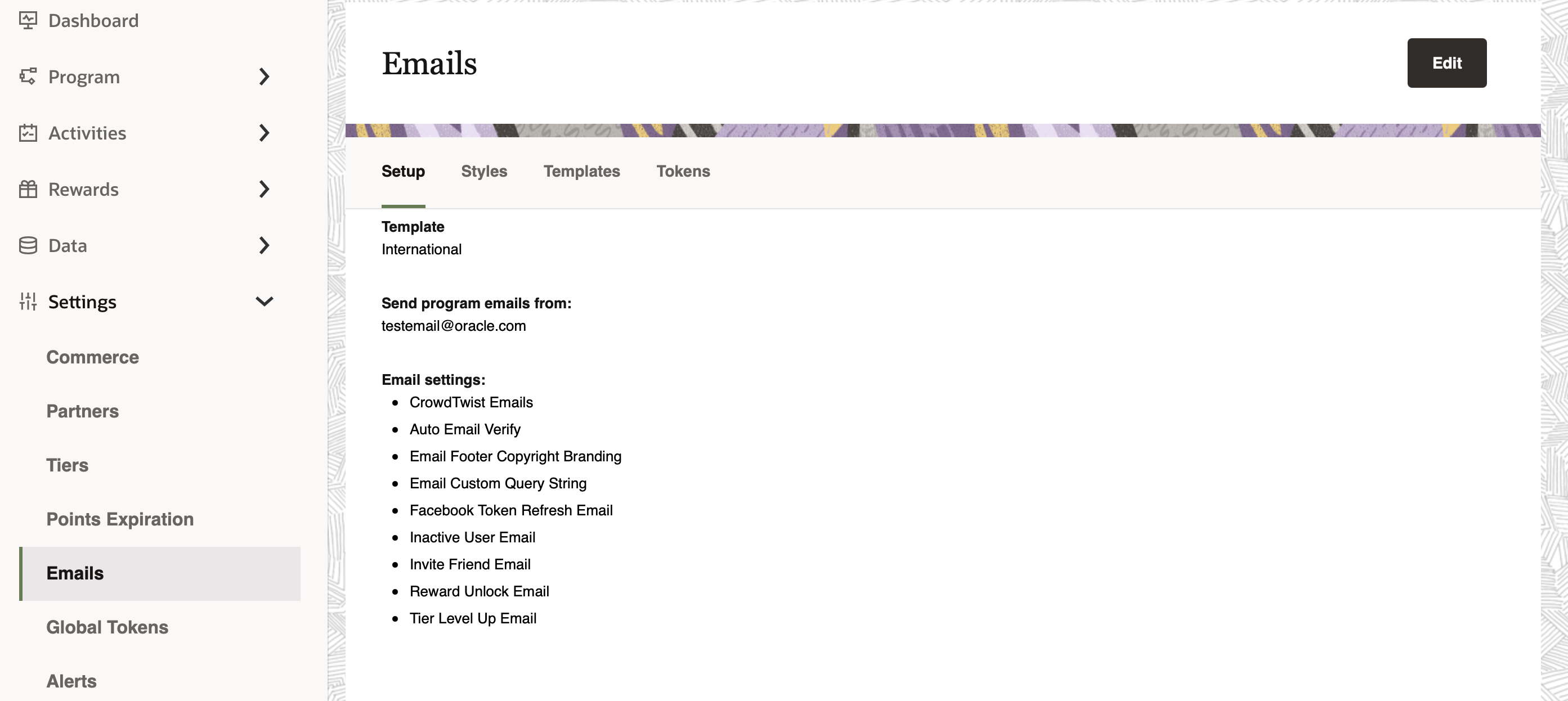 Email setup Email setup