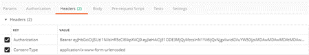 This image shows the ID token headers. This image shows the ID token headers.