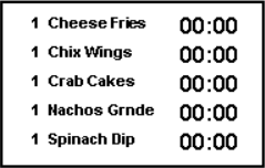 This figure shows a sample image of the items only with cook time layout. This figure shows a sample image of the items only with cook time layout.