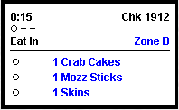 This figure shows a sample image of the standard DOM 2 with order type and zone identifier chit layout This figure shows a sample image of the standard DOM 2 with order type and zone identifier chit layout