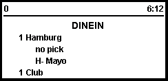 This figure shows a sample image of the chit header with order type and table number layout. This figure shows a sample image of the chit header with order type and table number layout.