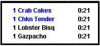 This figure shows a sample image of the items only with cook time layout. This figure shows a sample image of the items only with cook time layout.